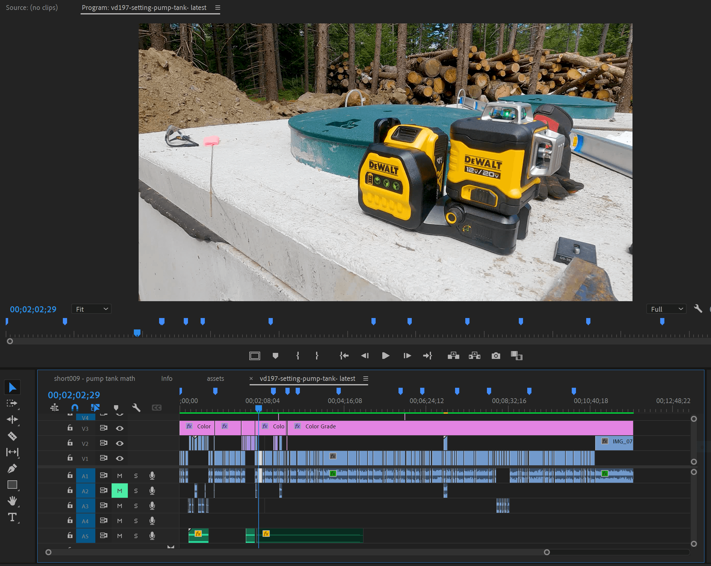 Screenshot of Premiere Pro timeline with markers